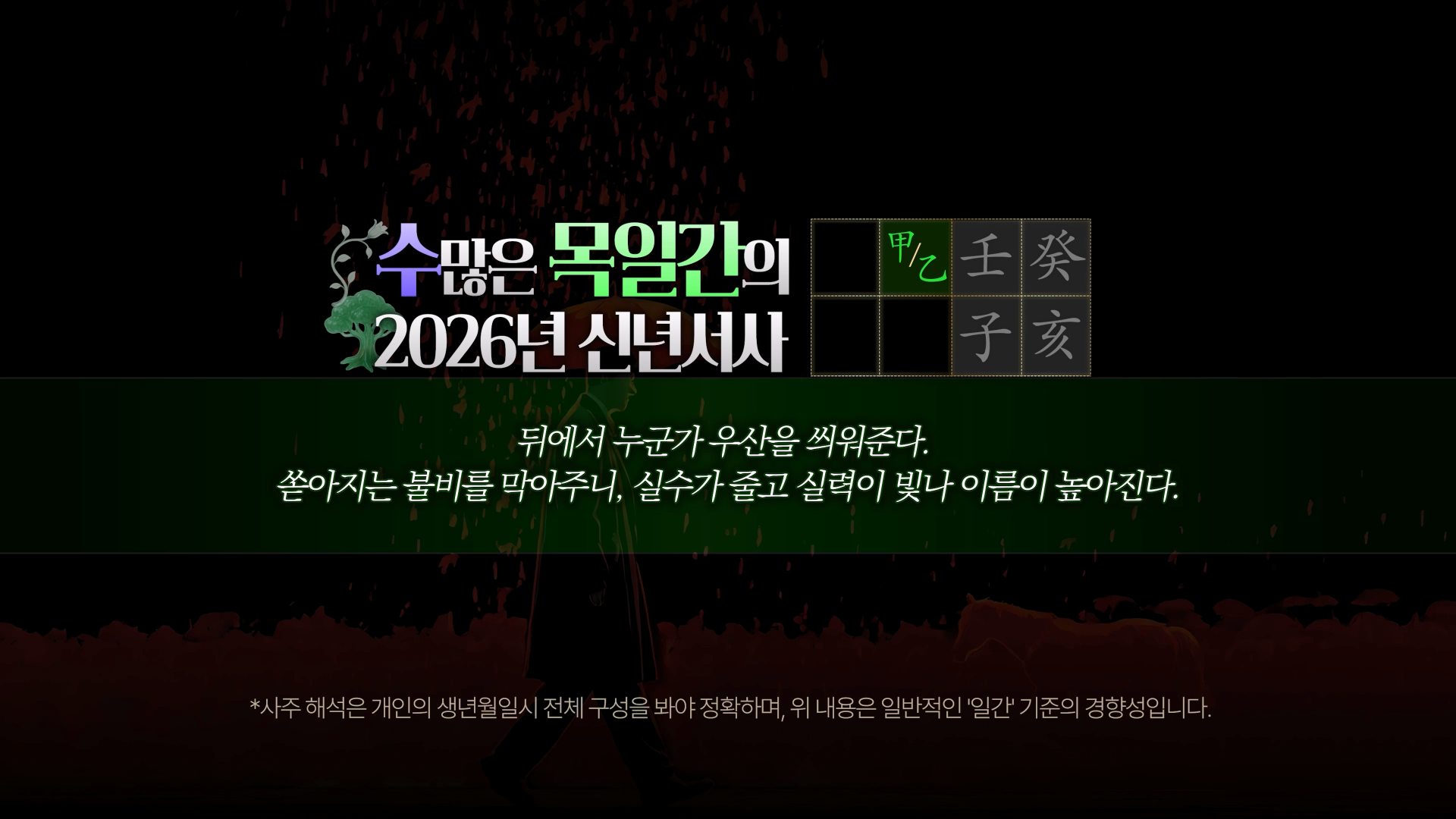 수 많은 사주 일간별 2026 병오년 운세 요약