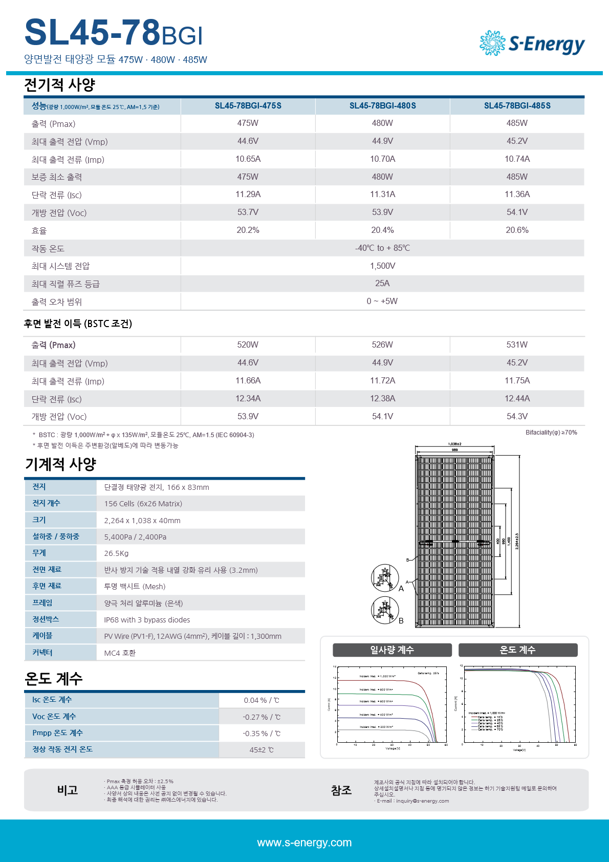 [에스에너지] SL45-72BGI-480S (양면) 1등급 480W : SUNSCO 홈페이지