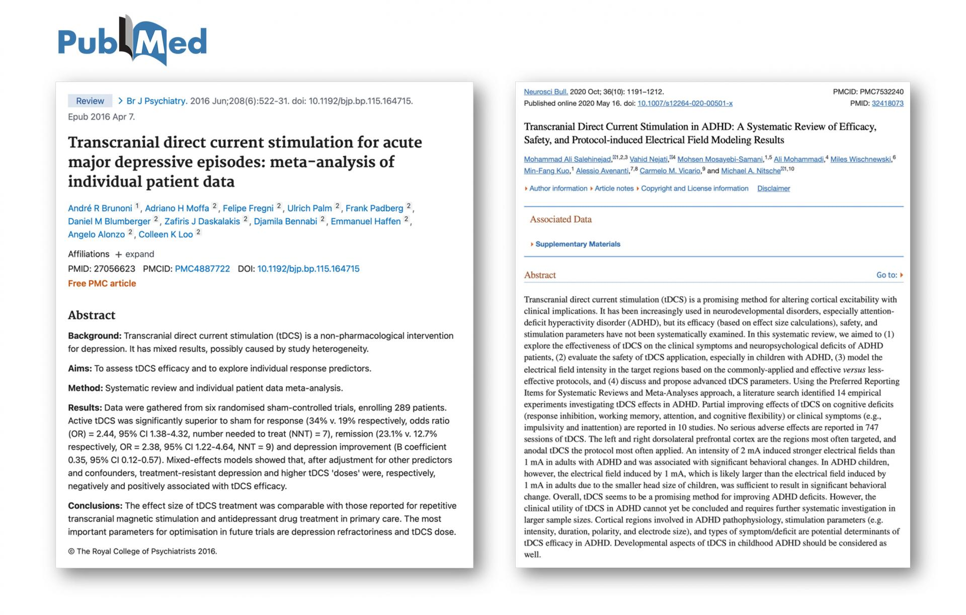 24. tDCS 우울증 및 ADHD 개선 관련 논문 (PubMed)