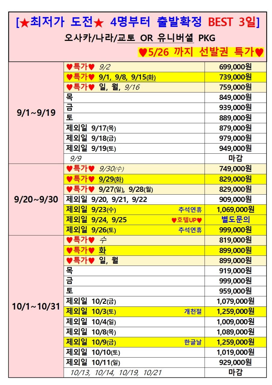 [부산출발 - 에어부산] 오사카2박3일 패키지 오사카 교토 USJ 2박3일