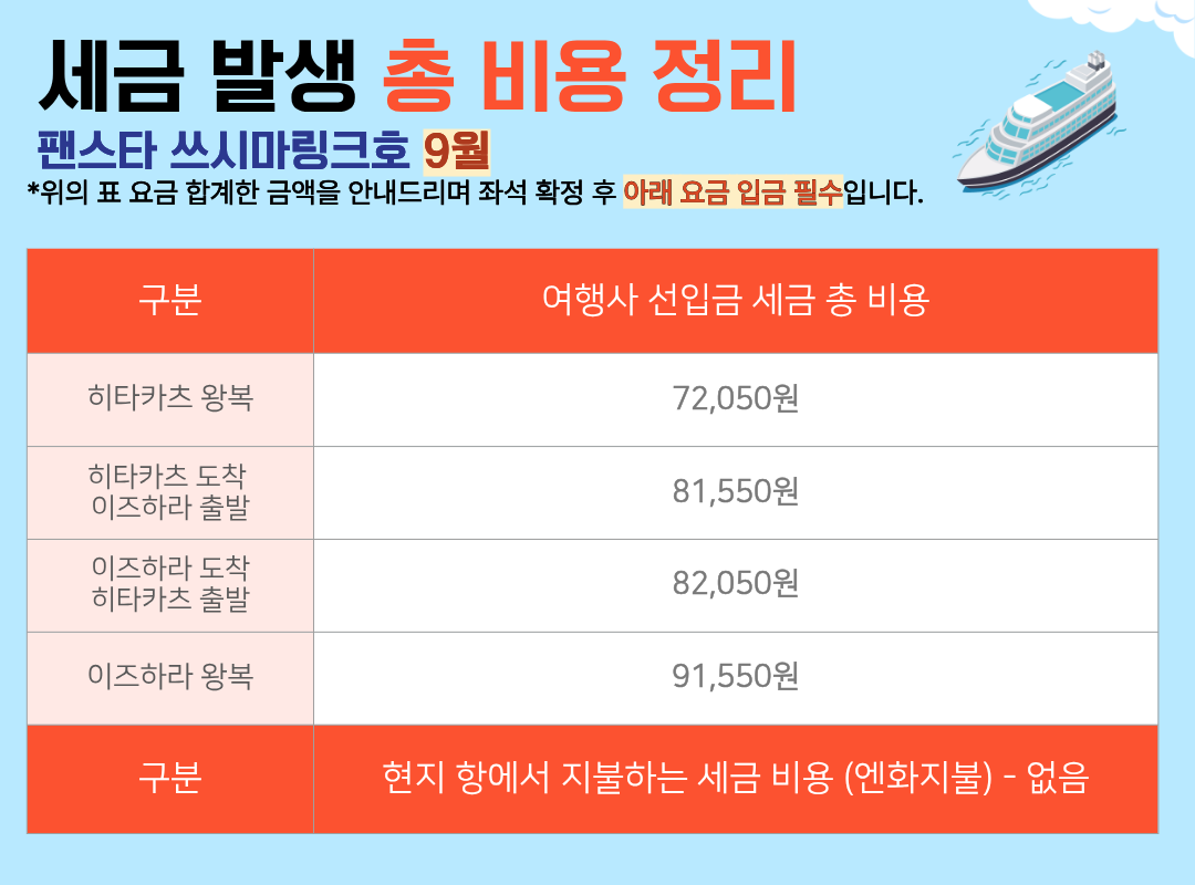 쓰시마링크 승선권 | 2026년 10~12월 쓰시마링크호 부산 출발 히타카츠 이즈하라 대마도 배편 당일치기 1박 2일 자유 여행