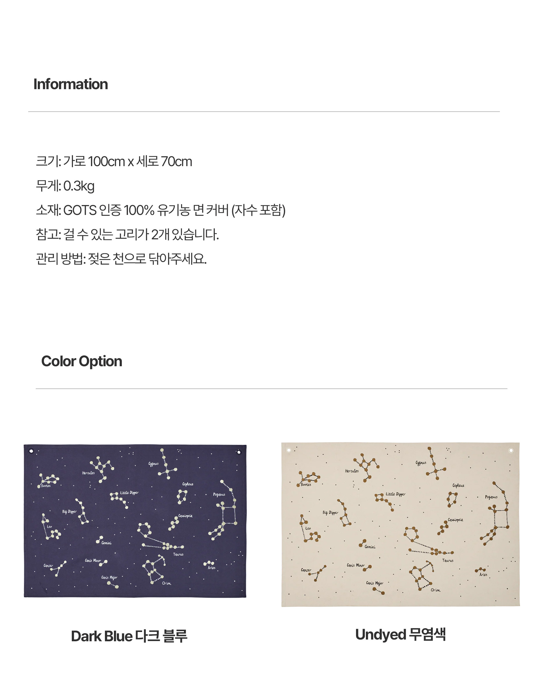 [Ferm Living] Constellation Textile Map Dark Blue 별자리 지도 다크 블루
