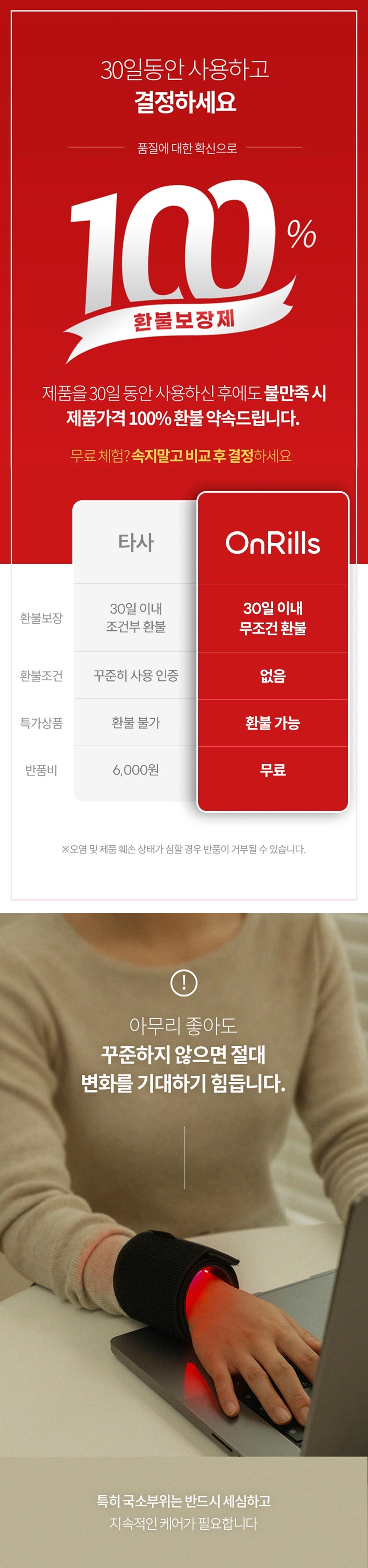 온릴스 LED 국소부위 근적외선 손목 발목 케어 패드