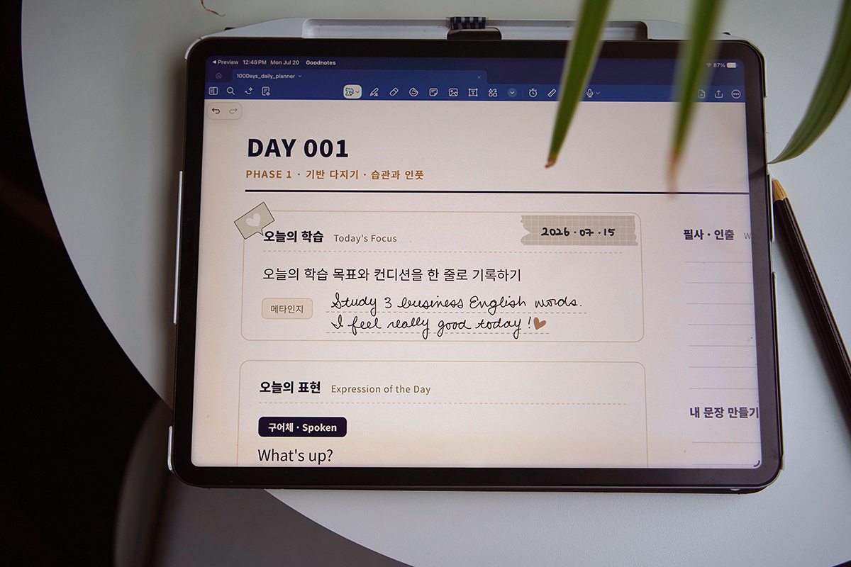 [굿노트PDF] 초급자를 위한 100일 영어학습 플래너