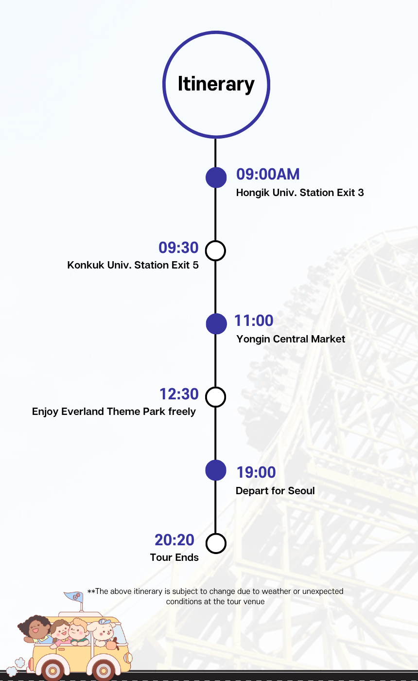 [6/13, 6/27] Everland Theme Park & Yongin Market Day Tour