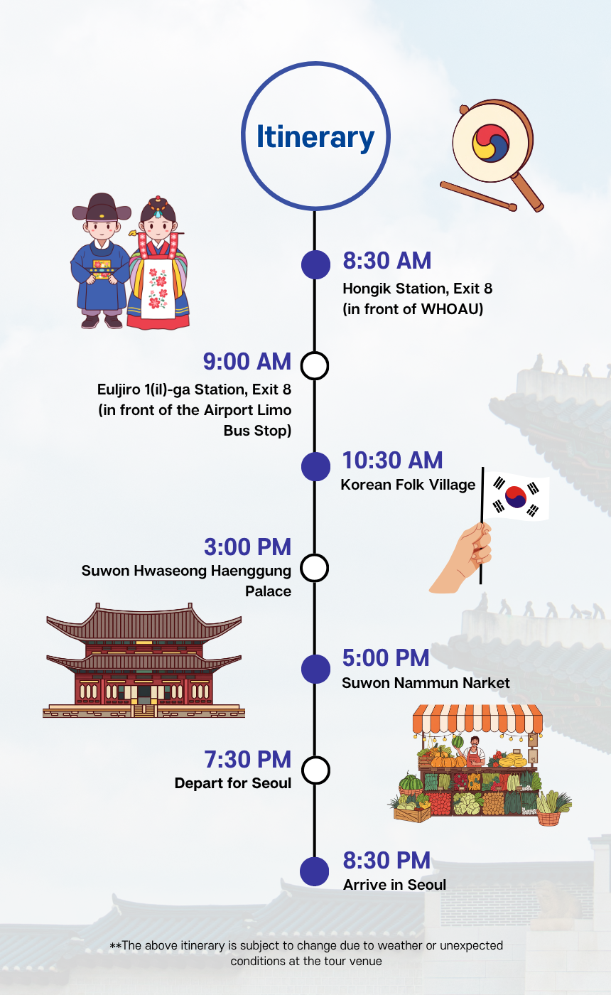 [Jul - Oct][Every Sunday] UNESCO Suwon Hwaseong Fortress & Nammun Market Cultural Village