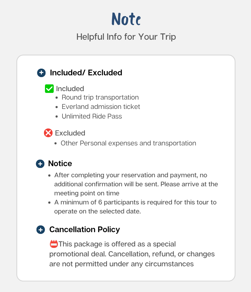 Everland Theme Park - Ticket & Shuttle Package
