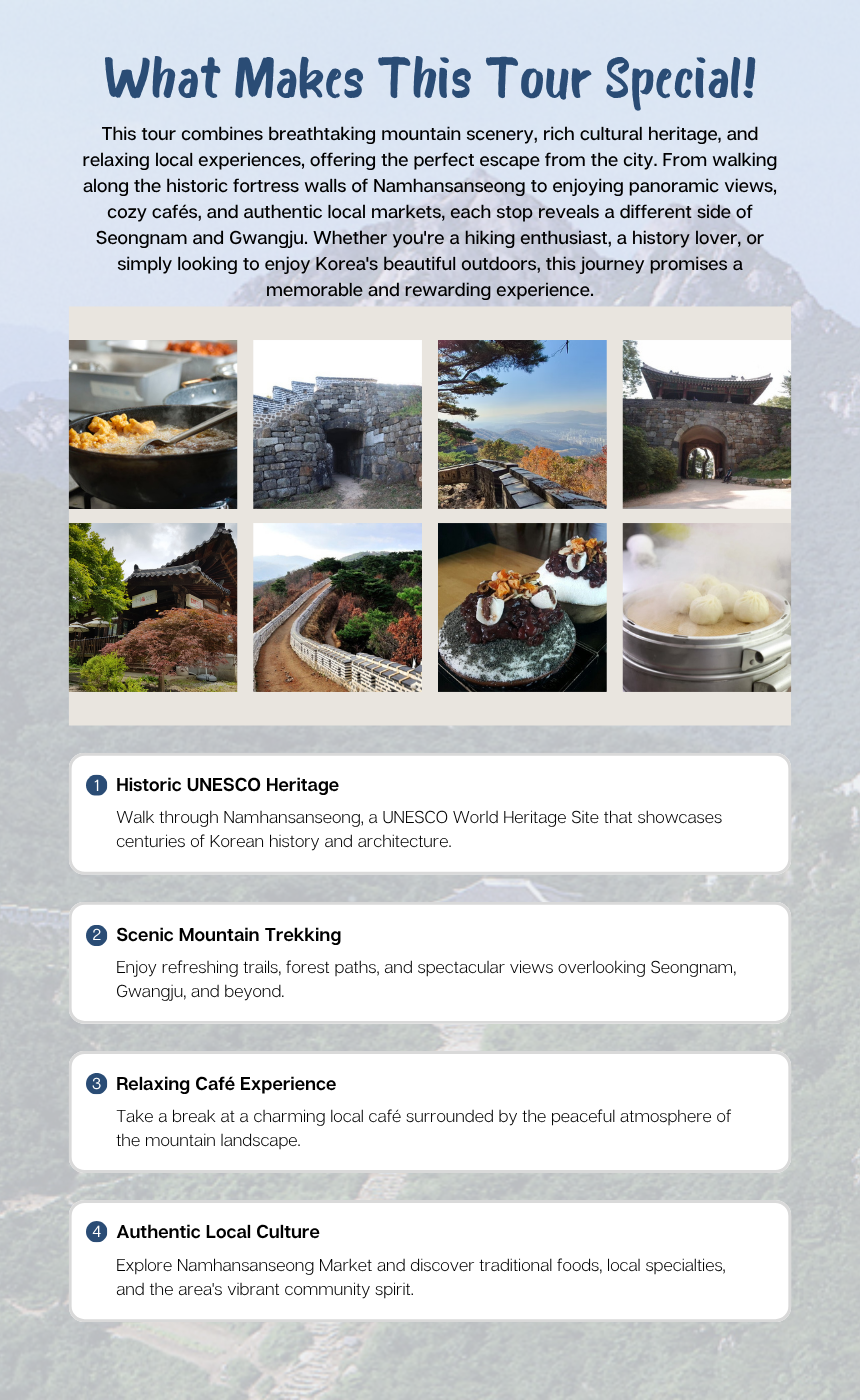 EG Tour [T11] Seongnam & Gwangju Namhansanseong Trekking Tour