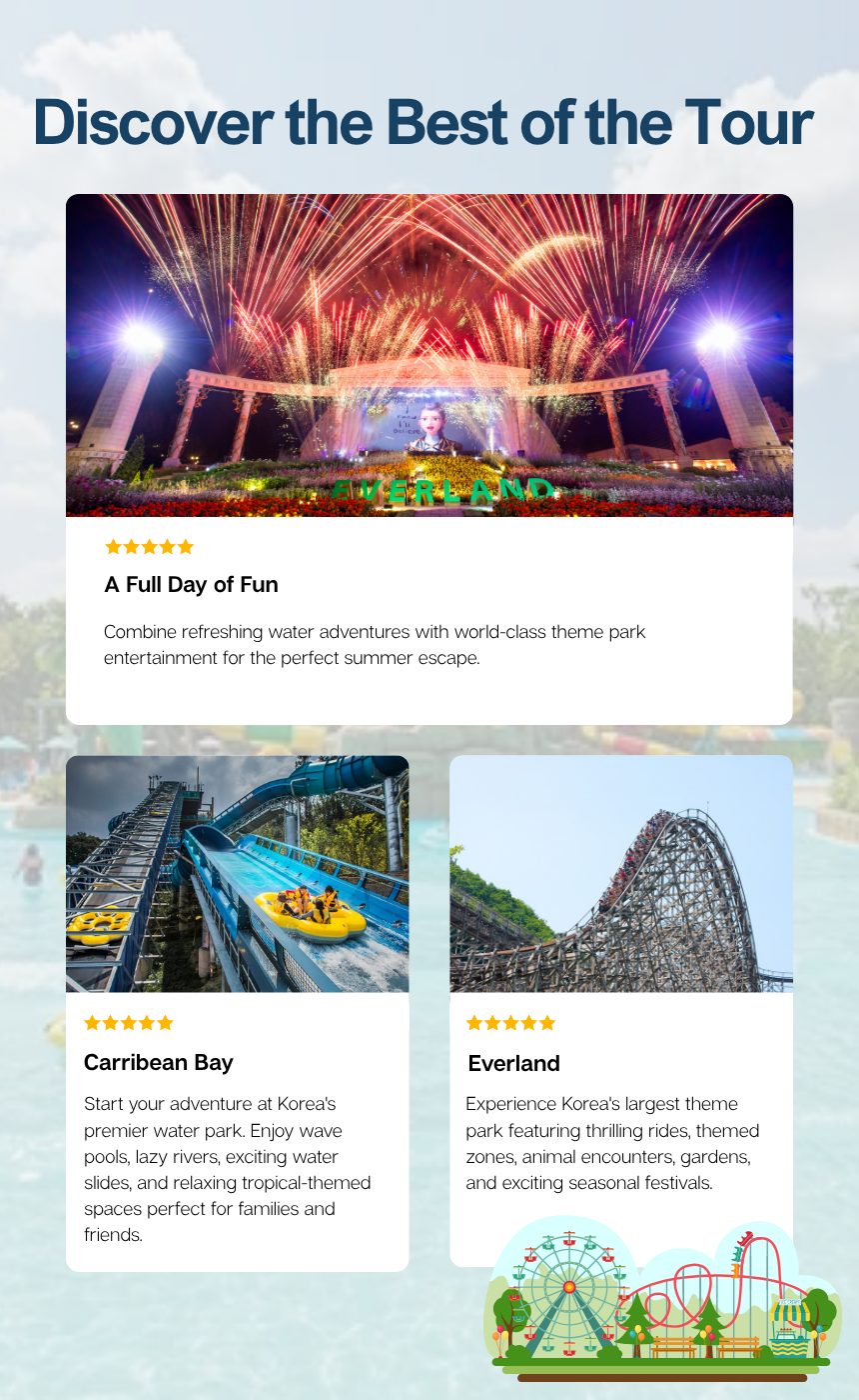 8/8, 8/22 Carribean Bay & Everland Day Trip Adventure