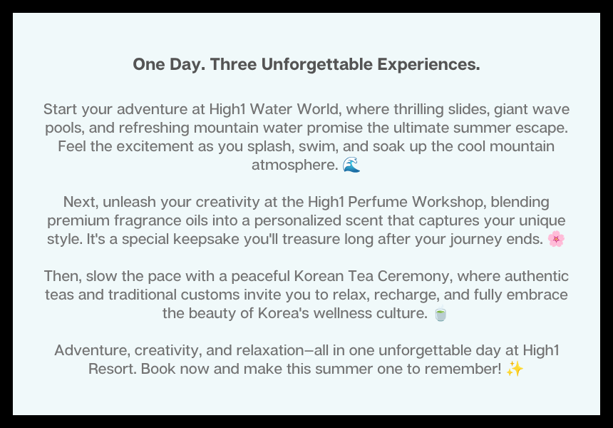 8/16 High1 Water World & Wellness Experience