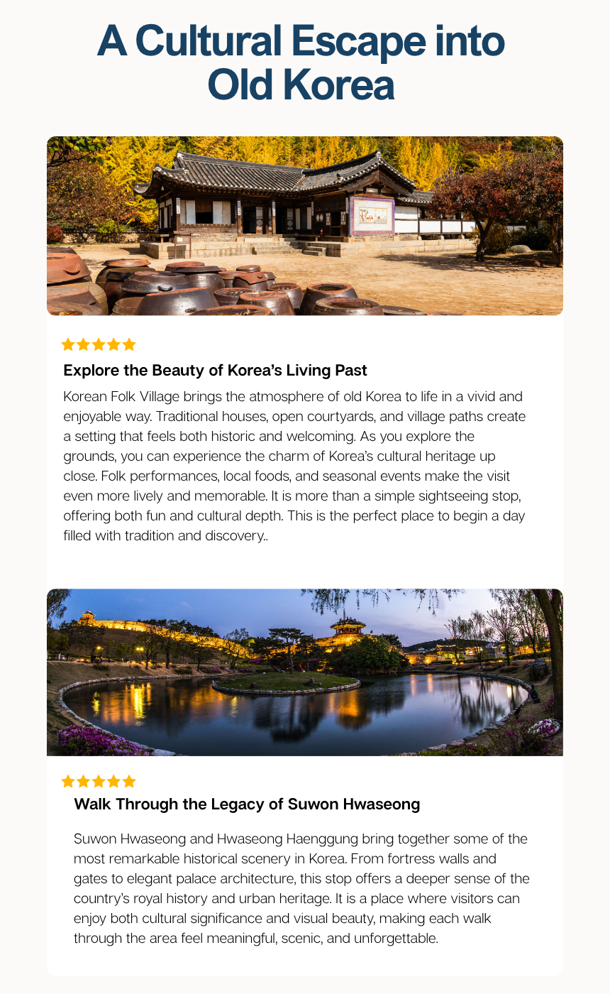 [5/10] Korean Folk Village & Suwon Hwaseong Fortress Tour
