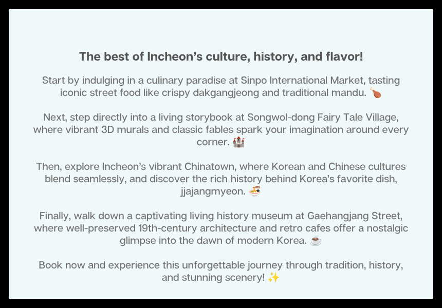 [Jul - Oct][Every Sunday] UNESCO Suwon Hwaseong Fortress & Nammun Market Cultural Village