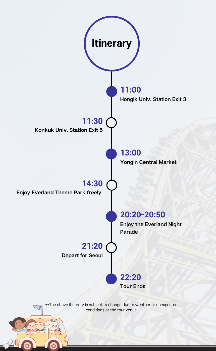 [6/13, 6/27] Everland Theme Park & Yongin Market Day Tour