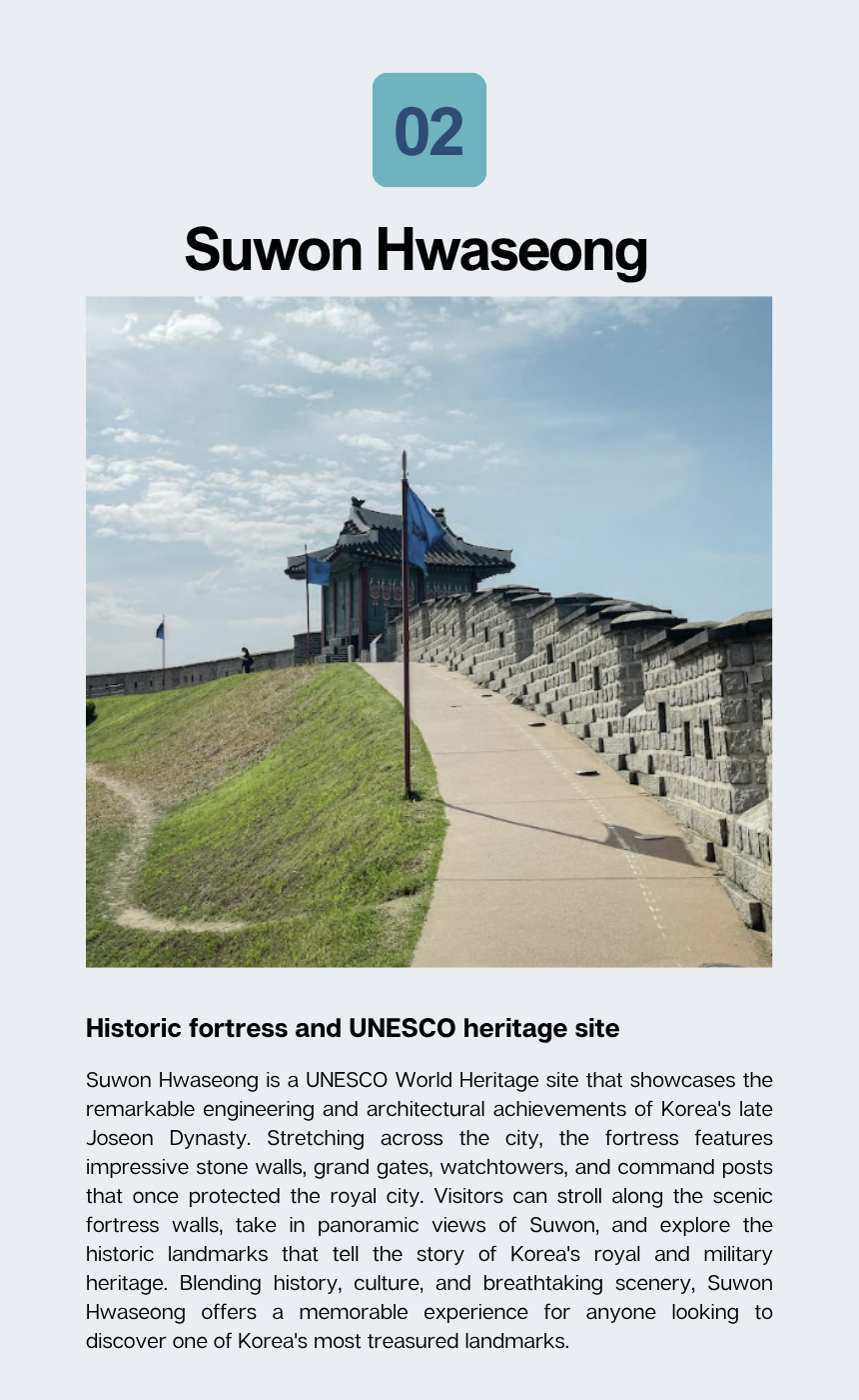 EG TOUR [R1] Suwon & Yongin Traditional Hallyu Tour
