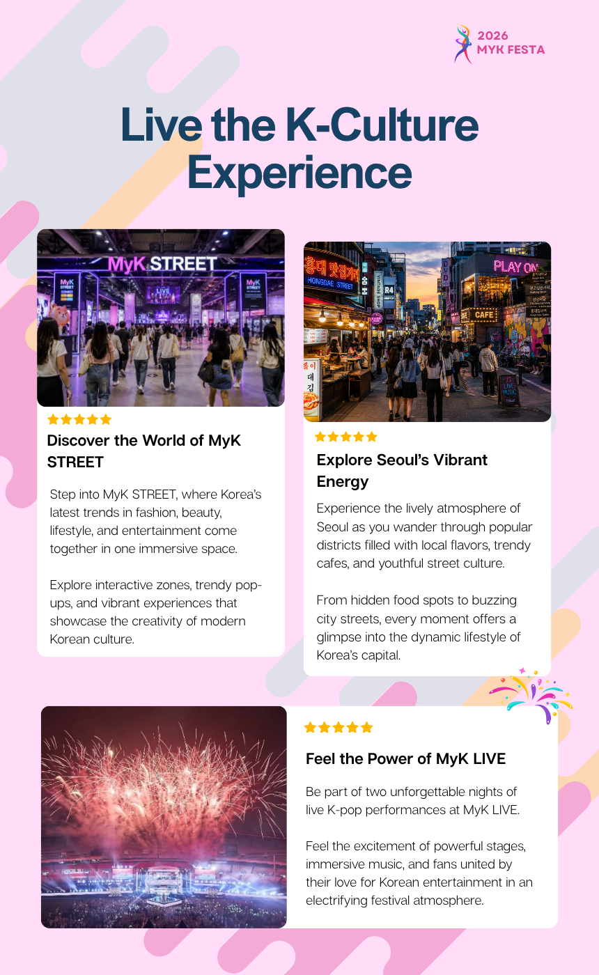 [6/26, 27,28] 2026 MyK FESTA K-POP Concert & Seoul Culture Tour