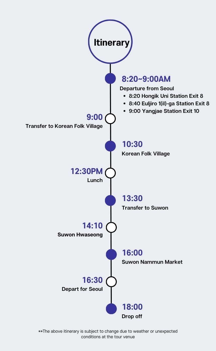 EG TOUR [R1] Suwon & Yongin Traditional Hallyu Tour