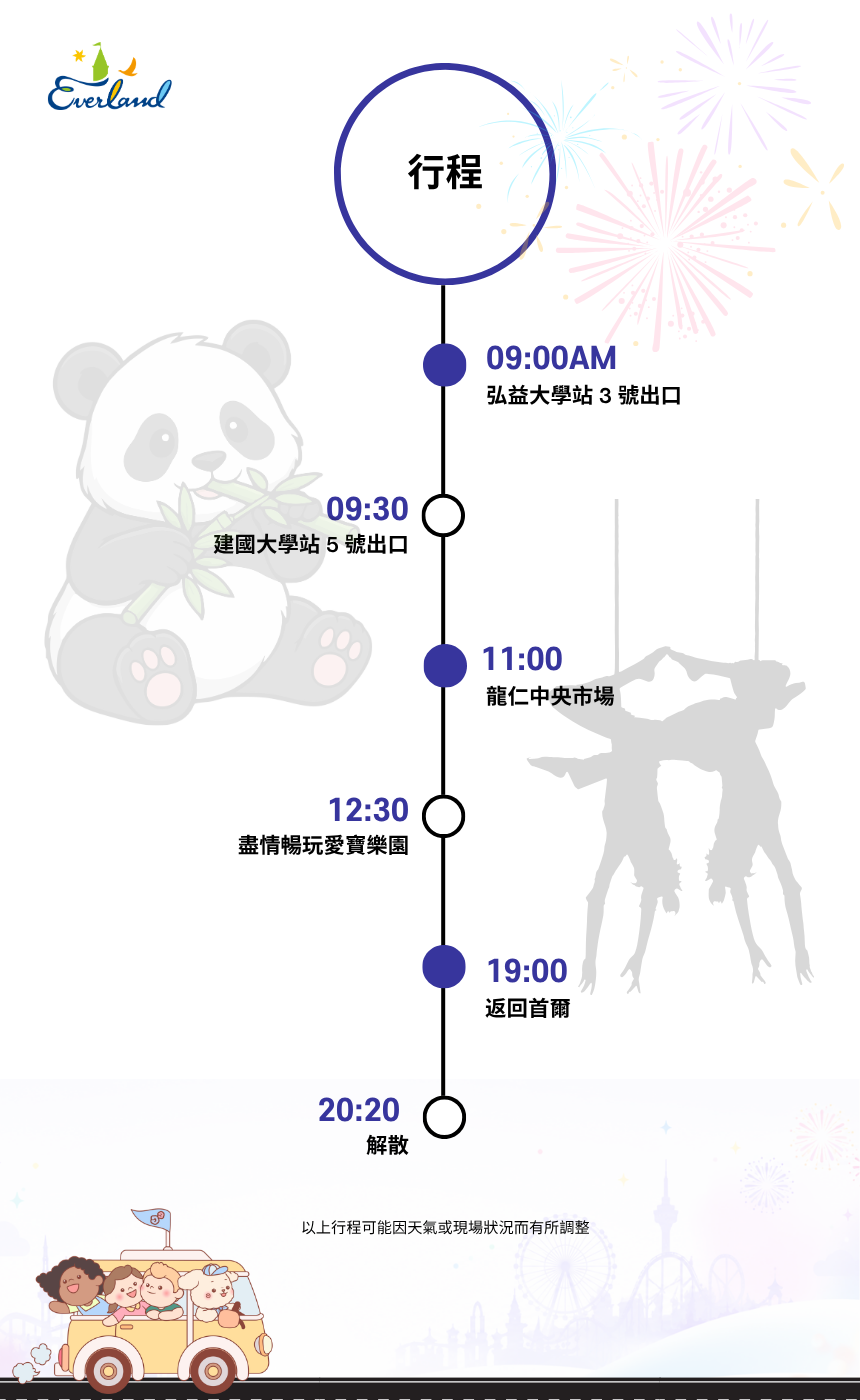 【7月 & 8月｜每週六、日】EG 愛寶樂園 & 龍仁傳統市場一日遊