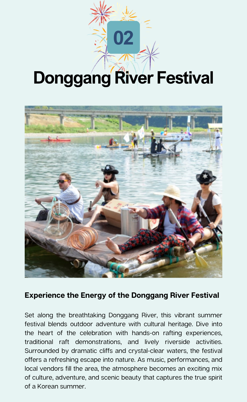 Yeongwol Festival Edition · Donggang Raft Festival + UNESCO Heritage Day Tour