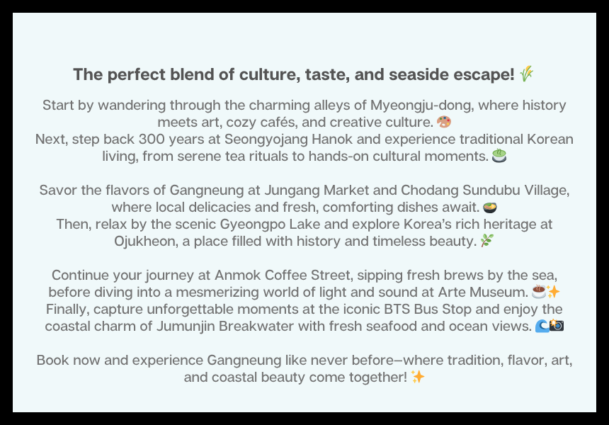 Gangneung Local Life Stay - Taste & Grace of Gangneung