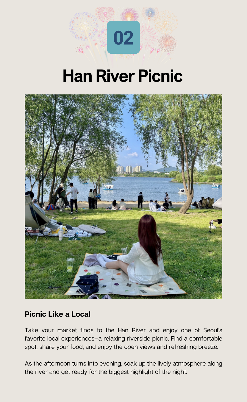 [9/5]Seoul Fireworks Night: Mangwon Market & Han River Picnic