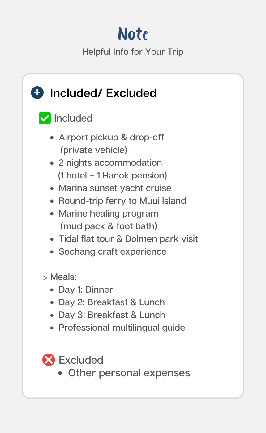 Incheon Island - The 48 Hour Mindful Escape Wellness Trail Tour (3D2N)