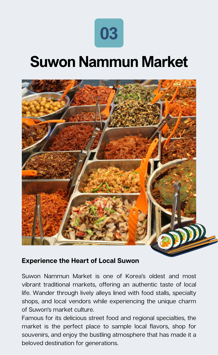 [Jul - Oct][Every Sunday] UNESCO Suwon Hwaseong Fortress & Nammun Market Cultural Village