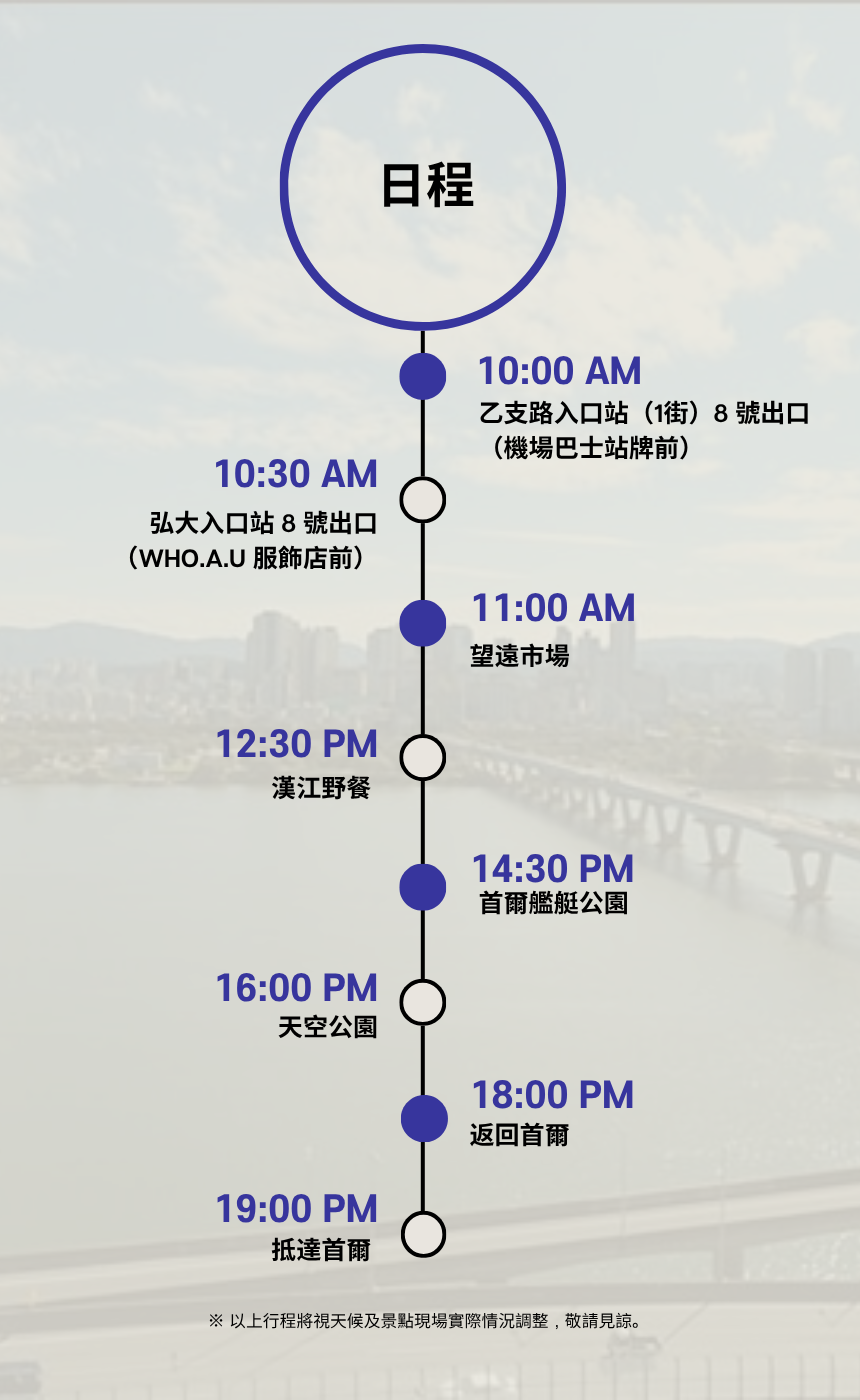 [9/12, 9/24] 望遠在地美食 ＆漢江夕陽野餐