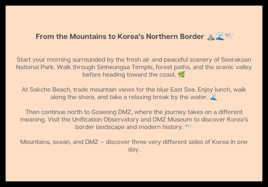 [10/18] Seorak & Sokcho Scenic Escape with Goseong DMZ