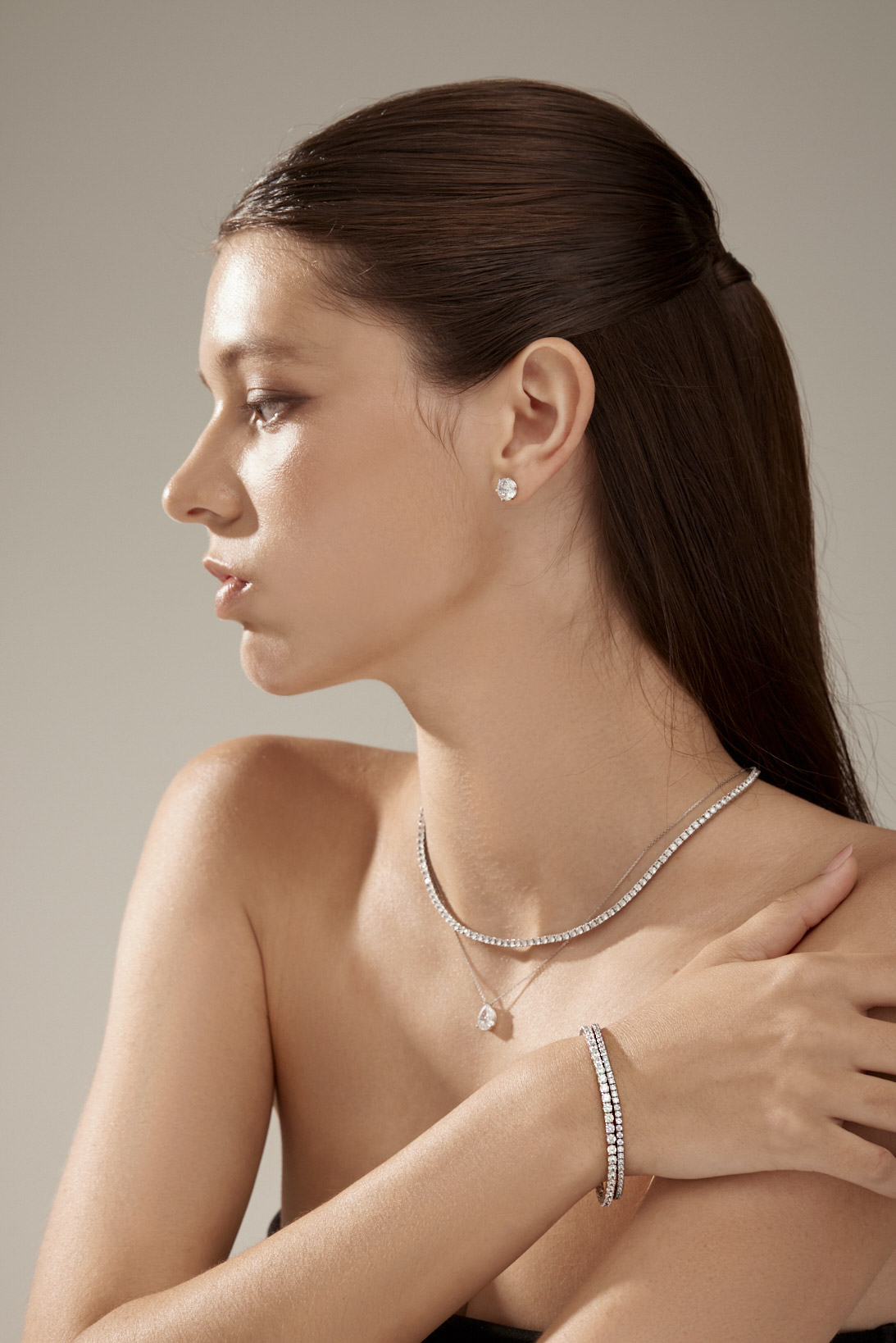 Silver] Olivia Prong Round Bracelet (2mm,3mm)