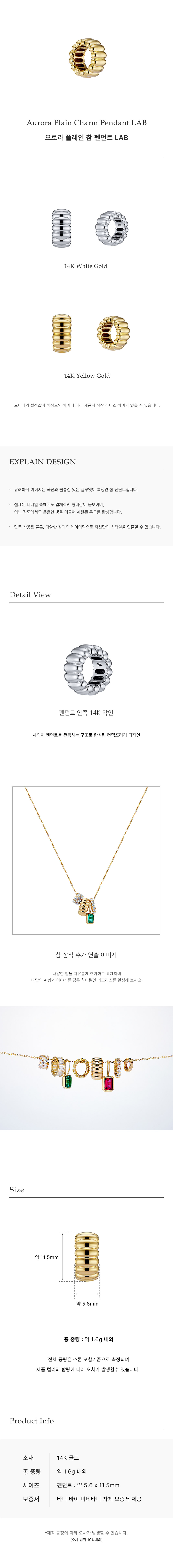 오로라 플레인 참 펜던트 LAB