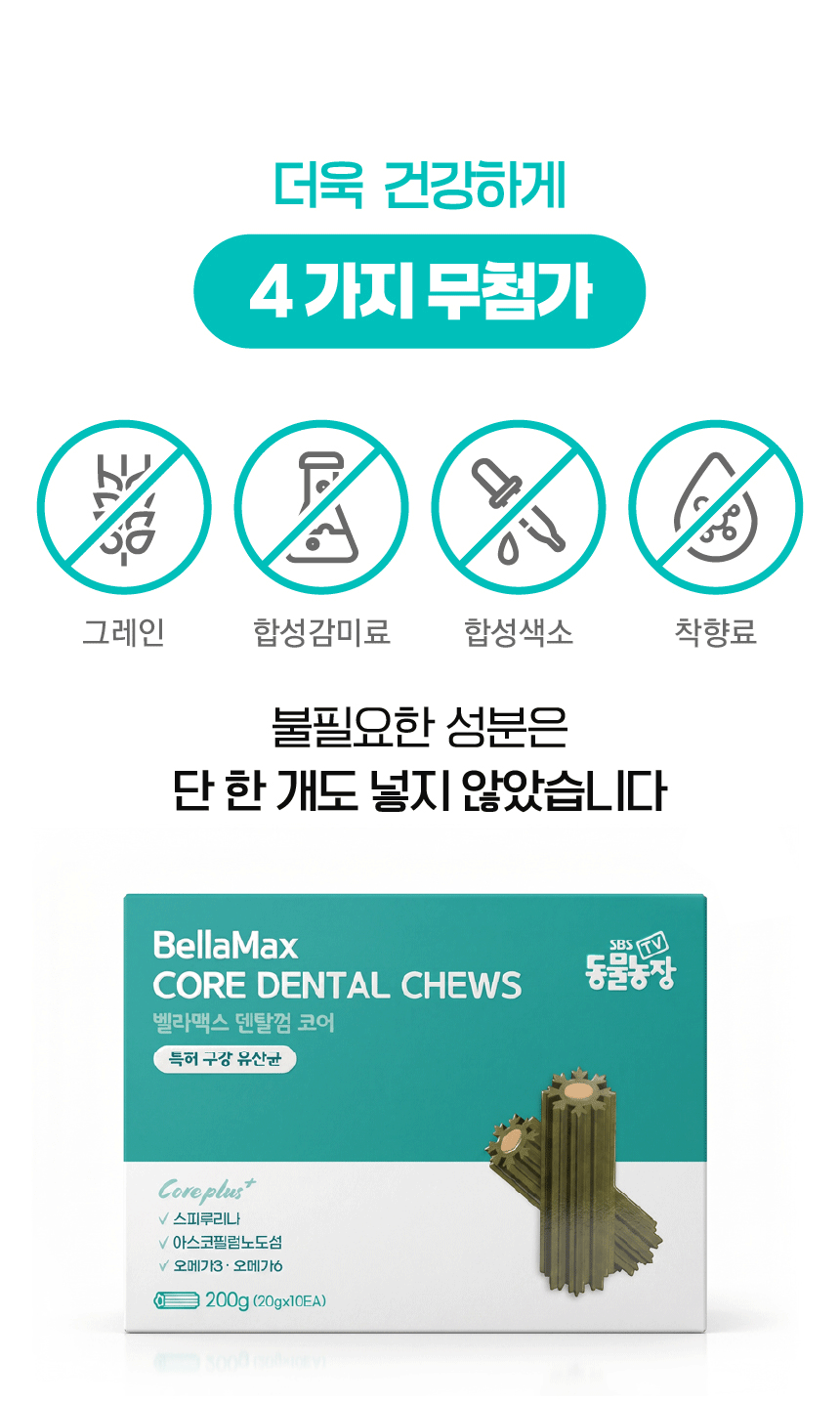 벨라맥스 SBS TV 동물농장 수의사 강아지 덴탈껌 코어 구강 유산균