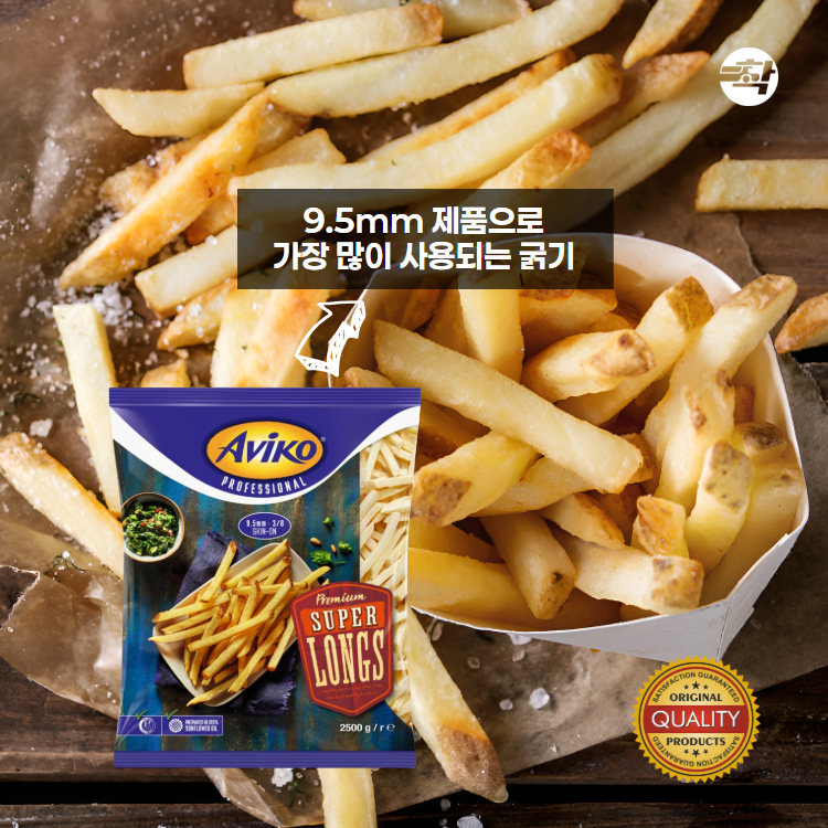 아비코 감자튀김 스킨온프라이 9,5mm 3박스(박스당 10kg)