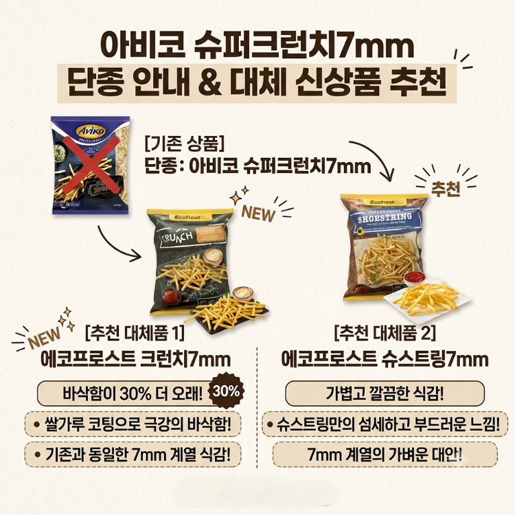 에코프로스트 감자튀김 신상제품 샘플 신청