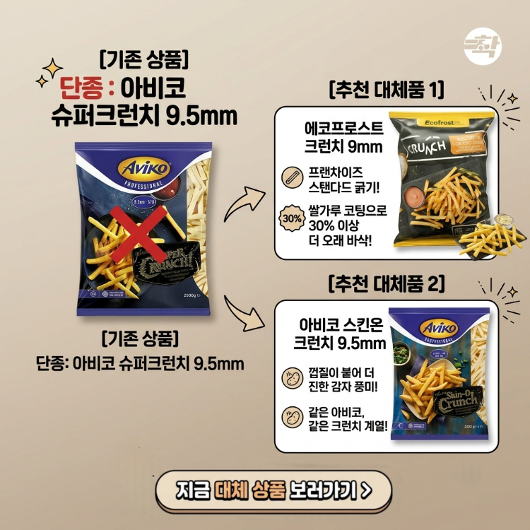 아비코 감자튀김 슈퍼크런치9.5mm 3박스