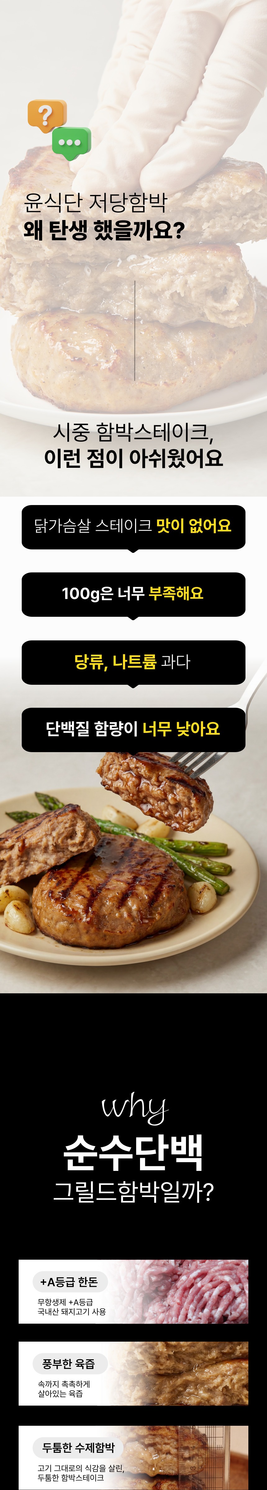 [단백질 36g] 순수단백 슬라이스 닭가슴살 / 저당 함박
