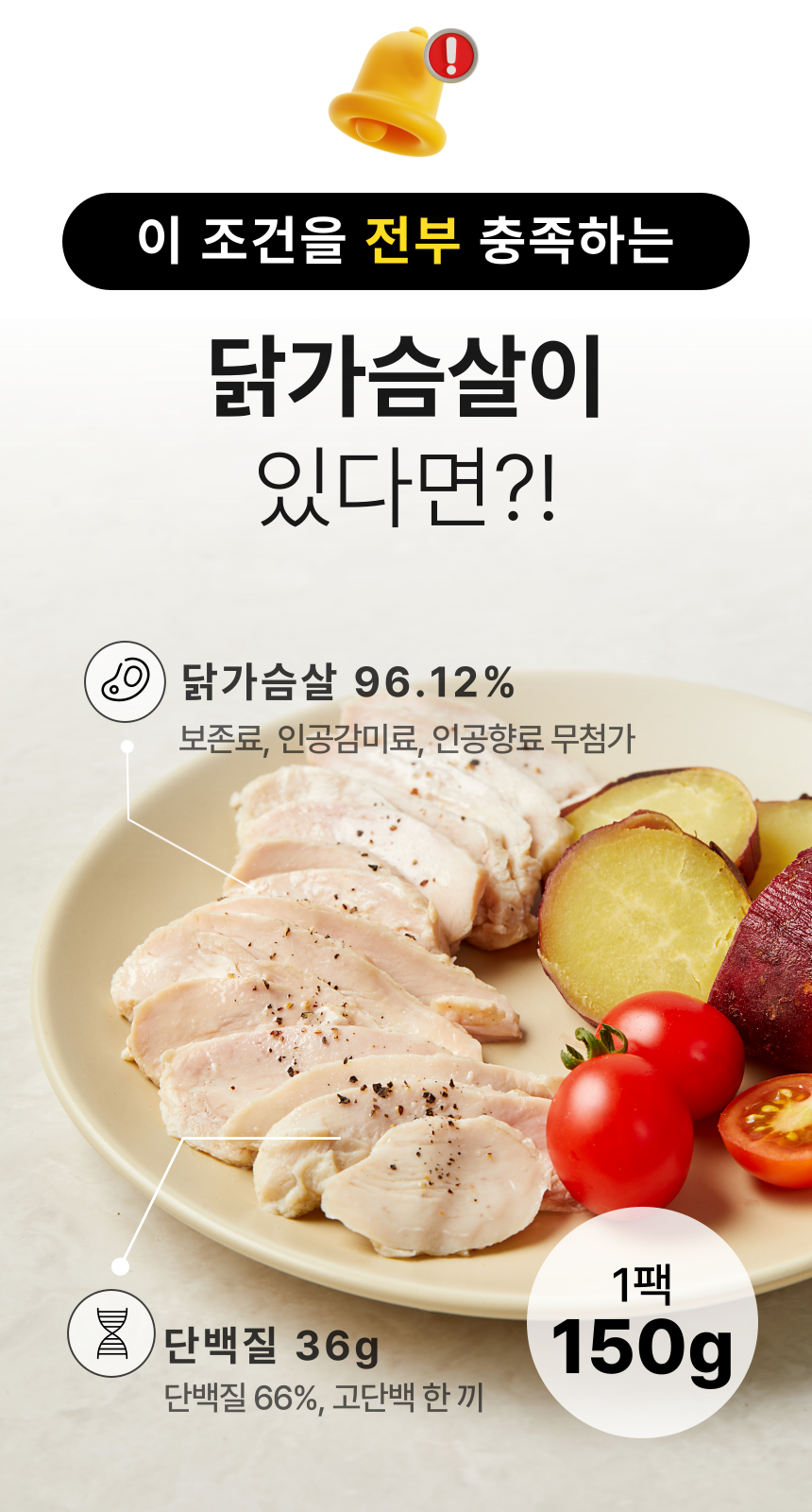 (도매)[단백질 24g] 순수 단백 닭가슴살 100g
