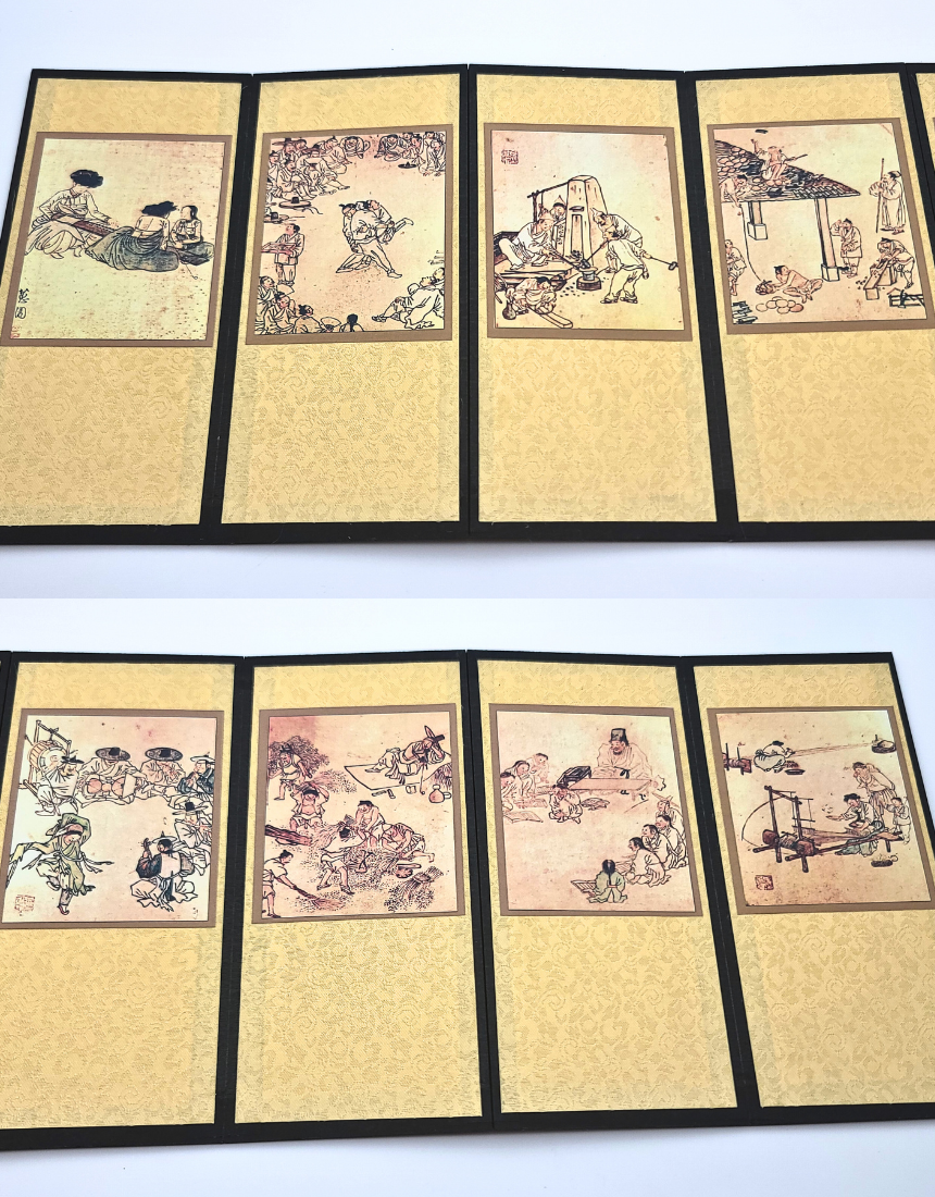 한국 전통 미니 병풍 8폭 한국기념품 전통기념품