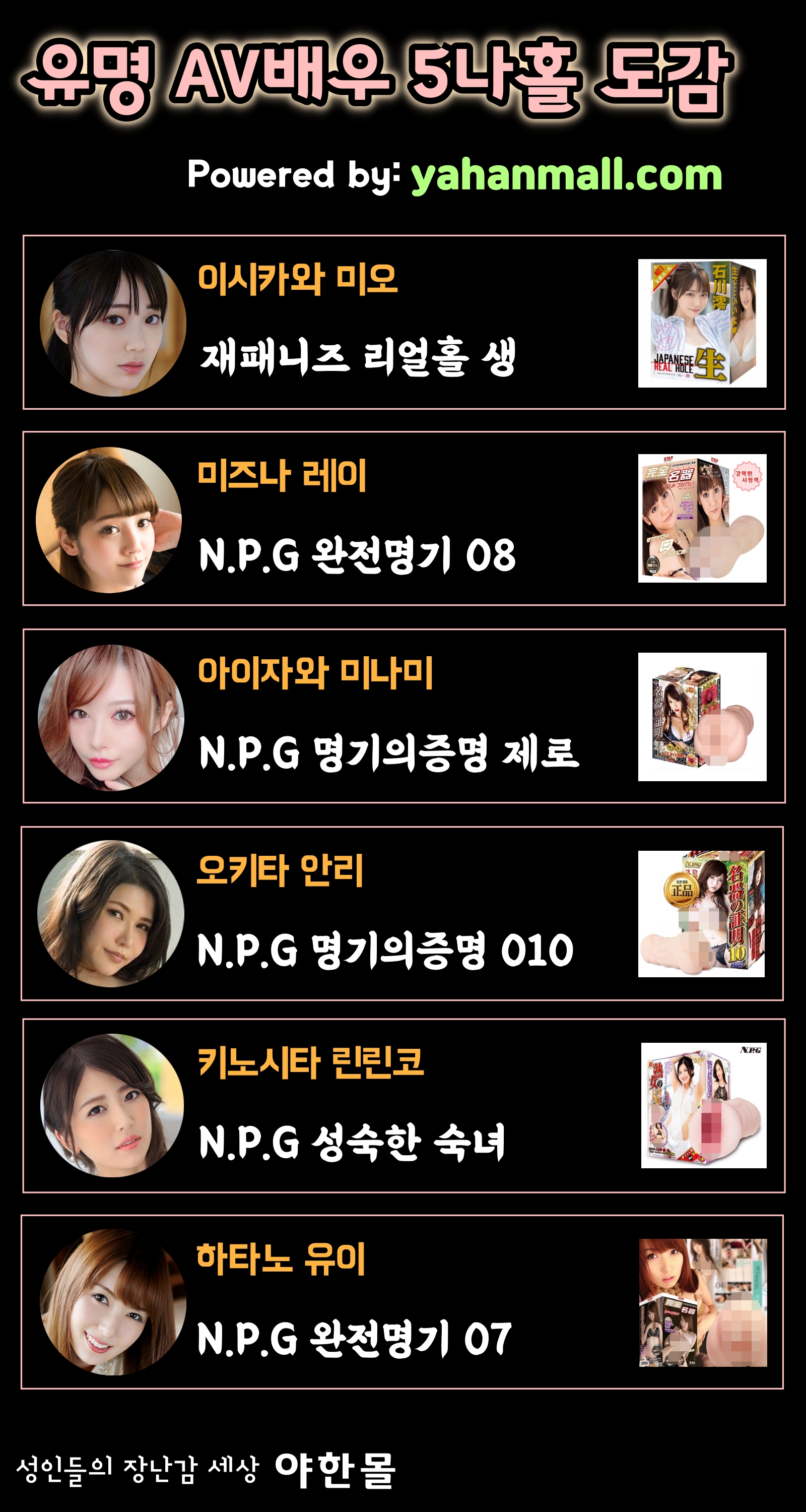 일본 AV배우 오나홀 도감 2