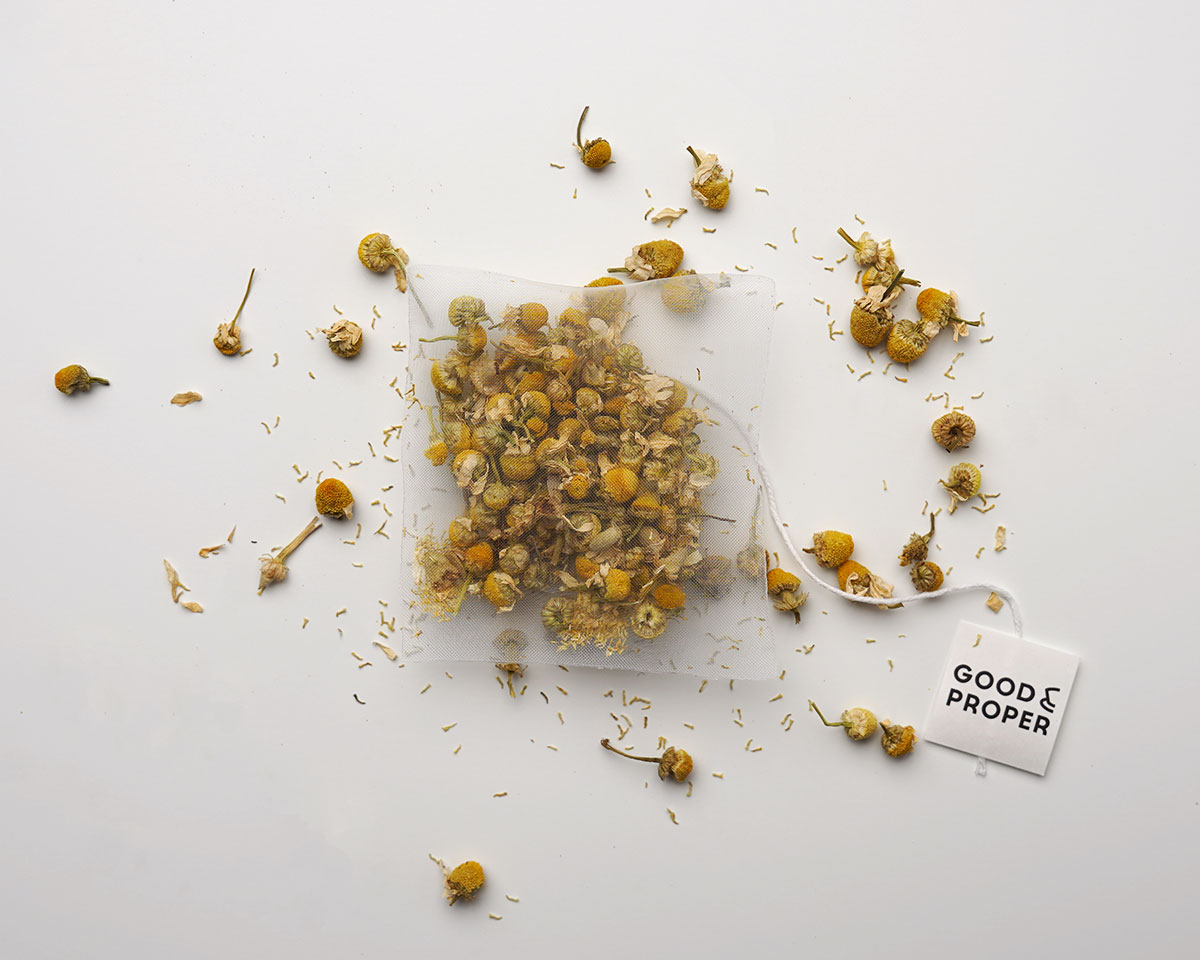 옥수수 전분으로 만든 캐모마일 허브차 티백 샤셰