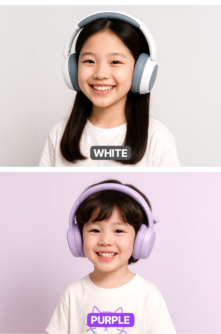 디알고 블루투스 청력 보호 키즈 헤드폰 BH10Q (블루, 핑크, 화이트 , 퍼플)+사은품