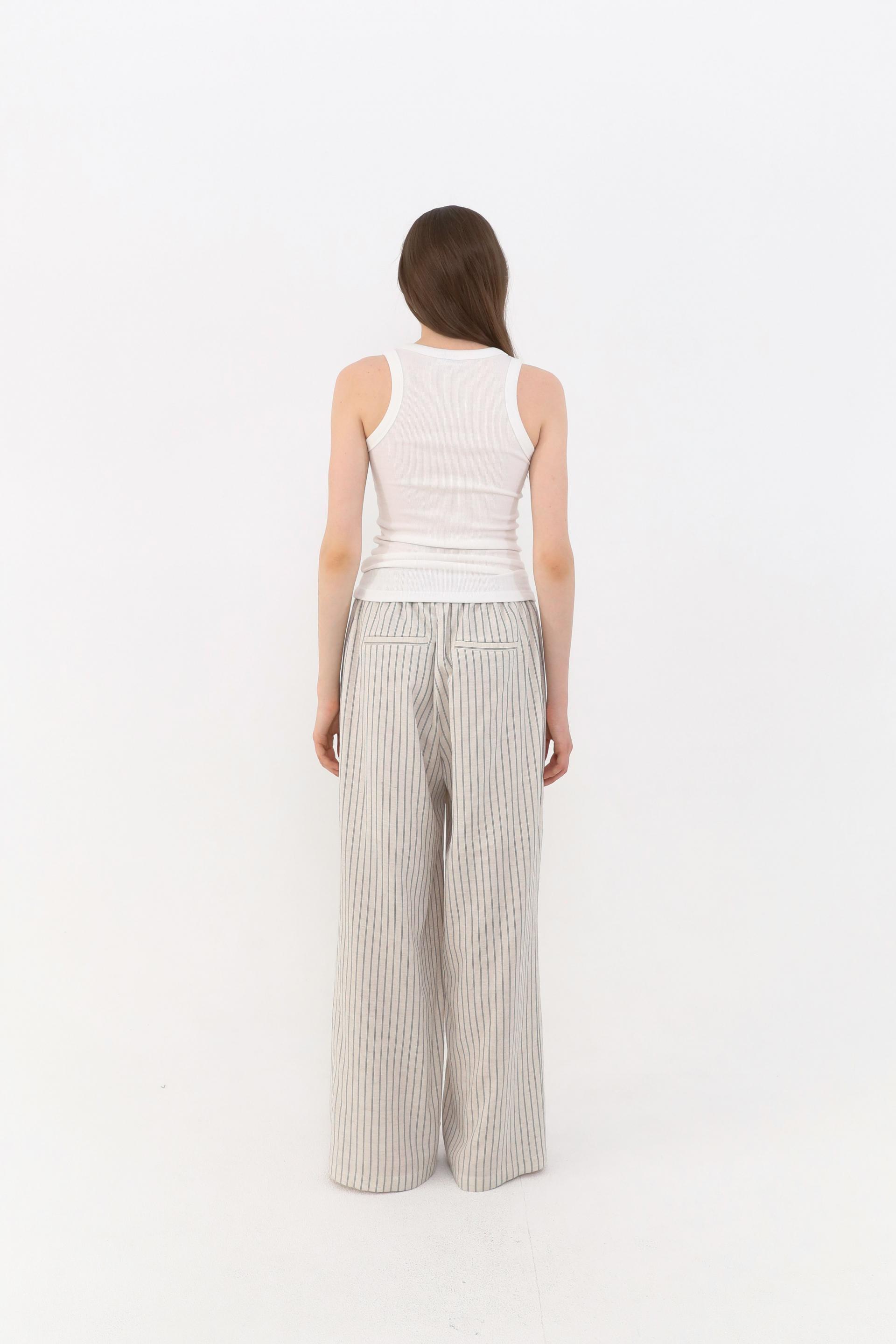 Ver Stripe Linen Pants [Black]