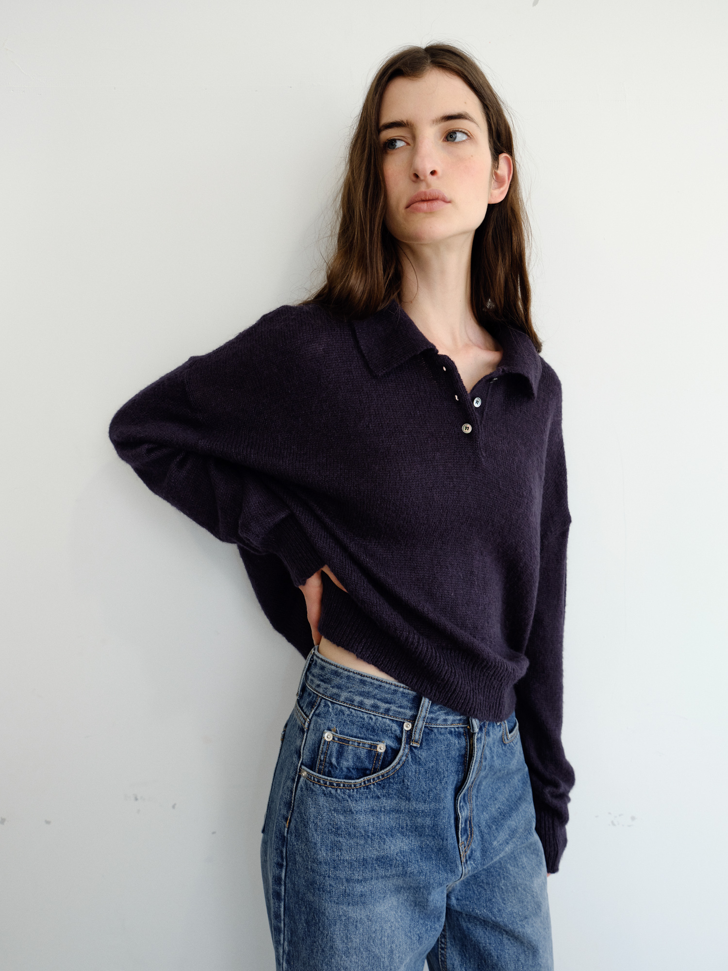 Alto Wool Collar Knit [Navy]