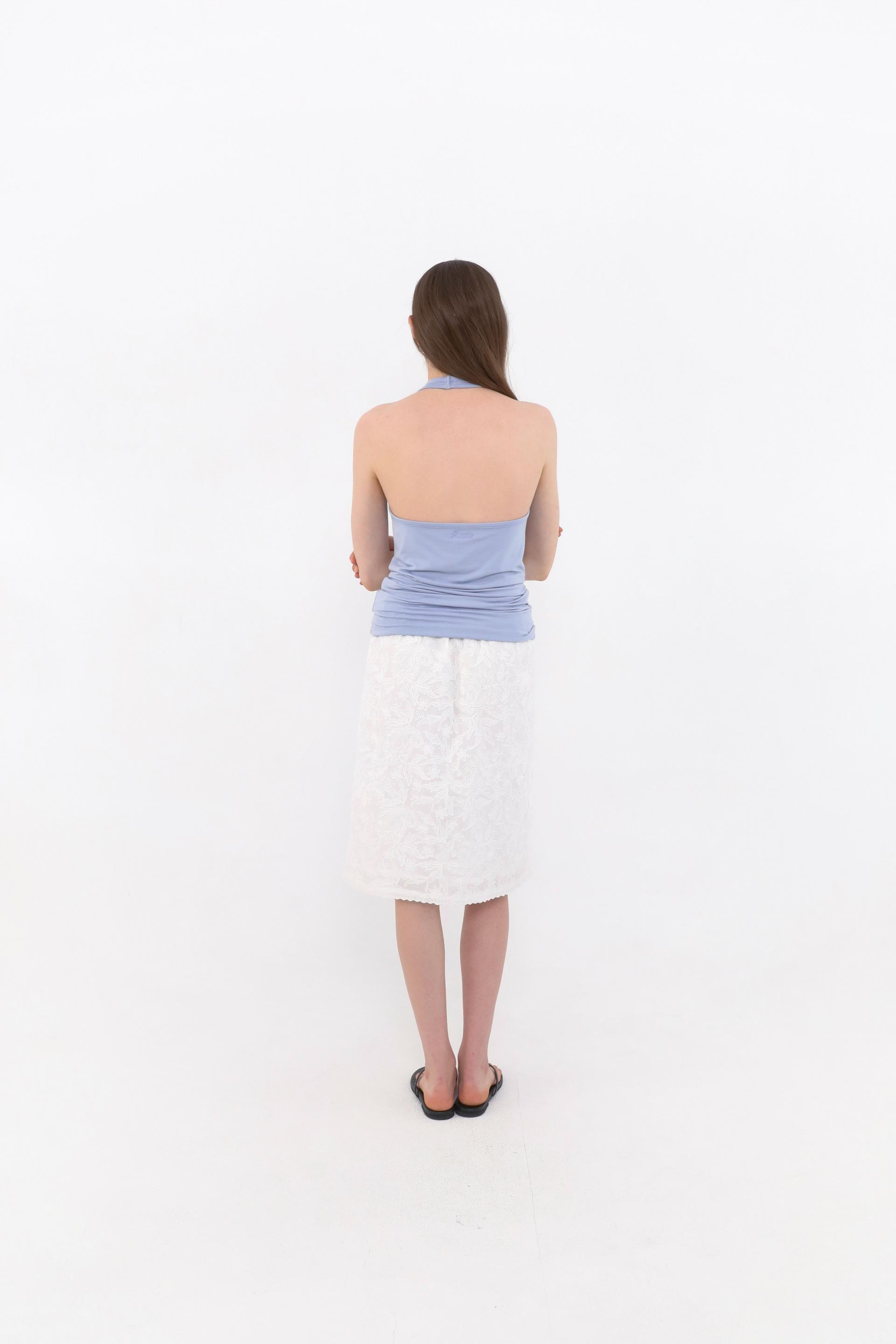 Eyelet Flower Pattern Skirt [Ivory]