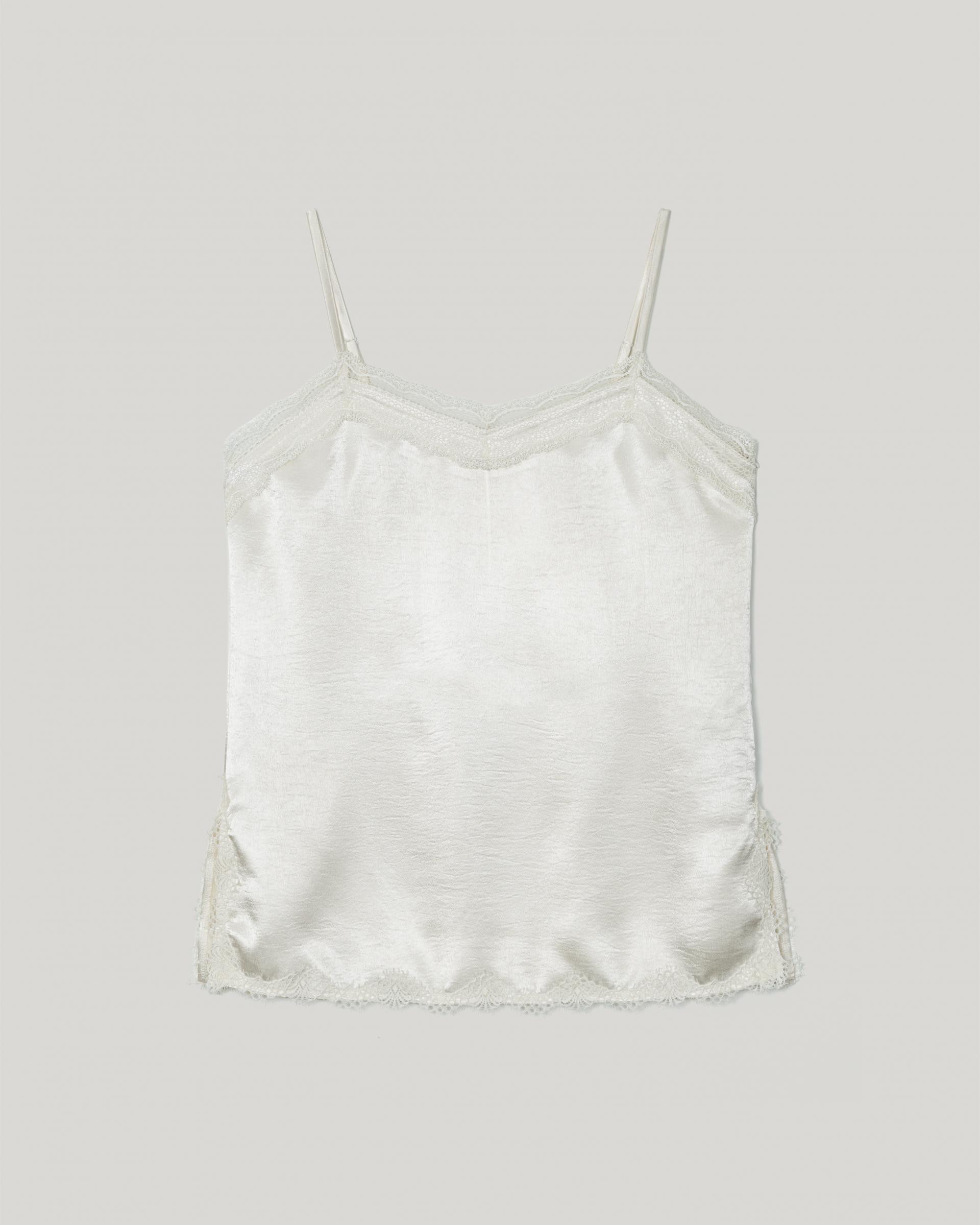 Lace Satin Slip Camisole [Ivory]