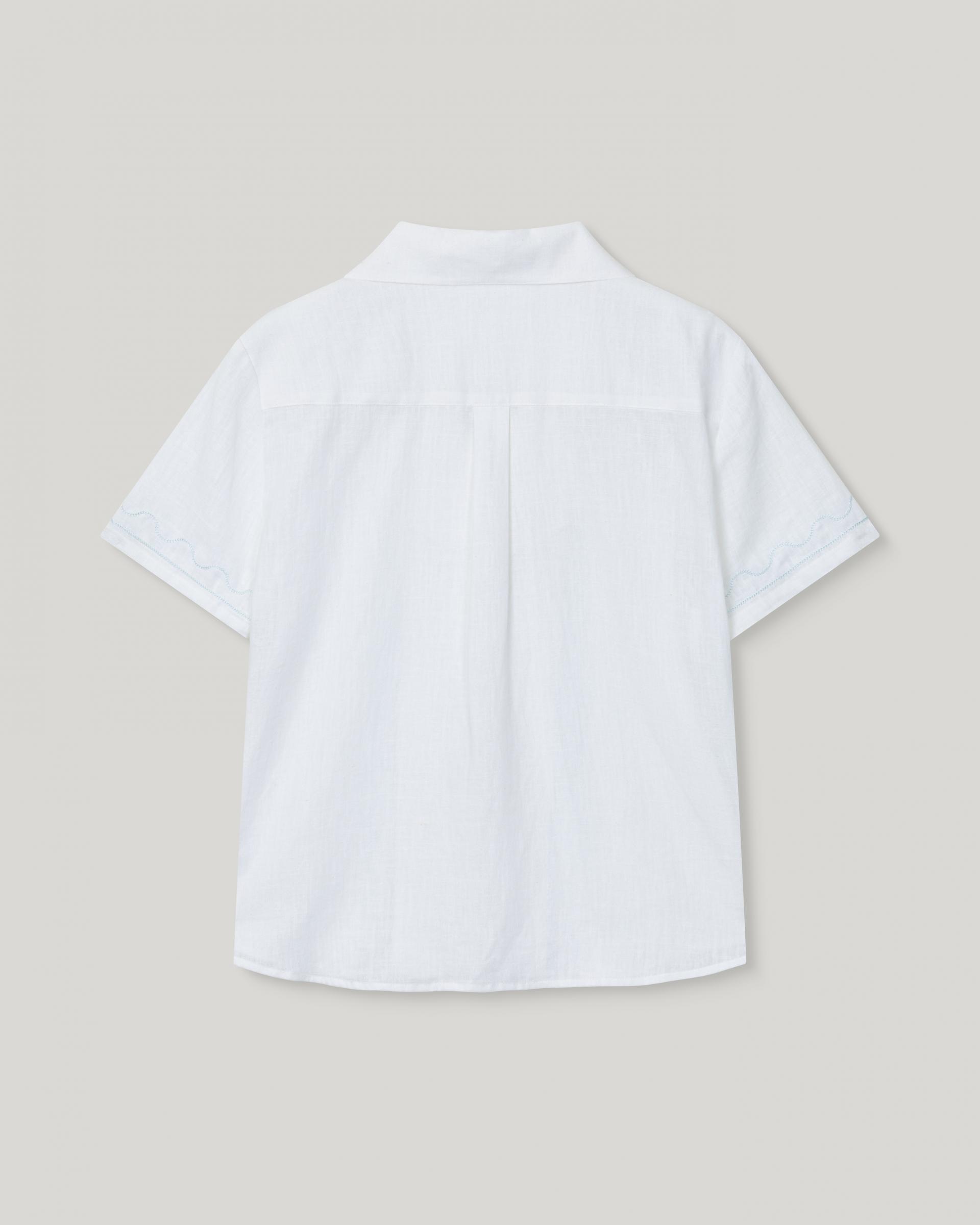 Riel Detail Linen Shirt [Sky Blue]
