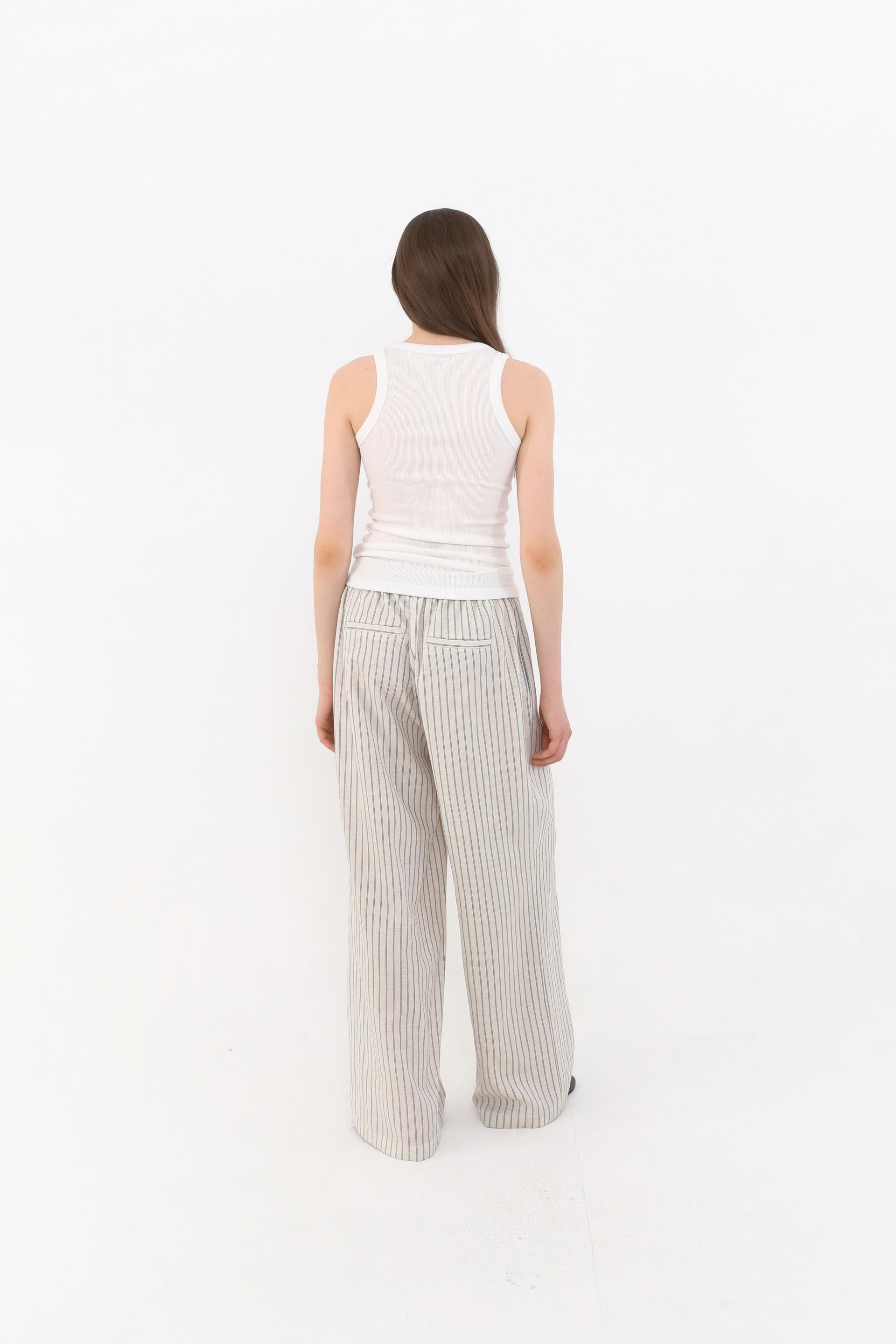 Ver Stripe Linen Pants [Black]