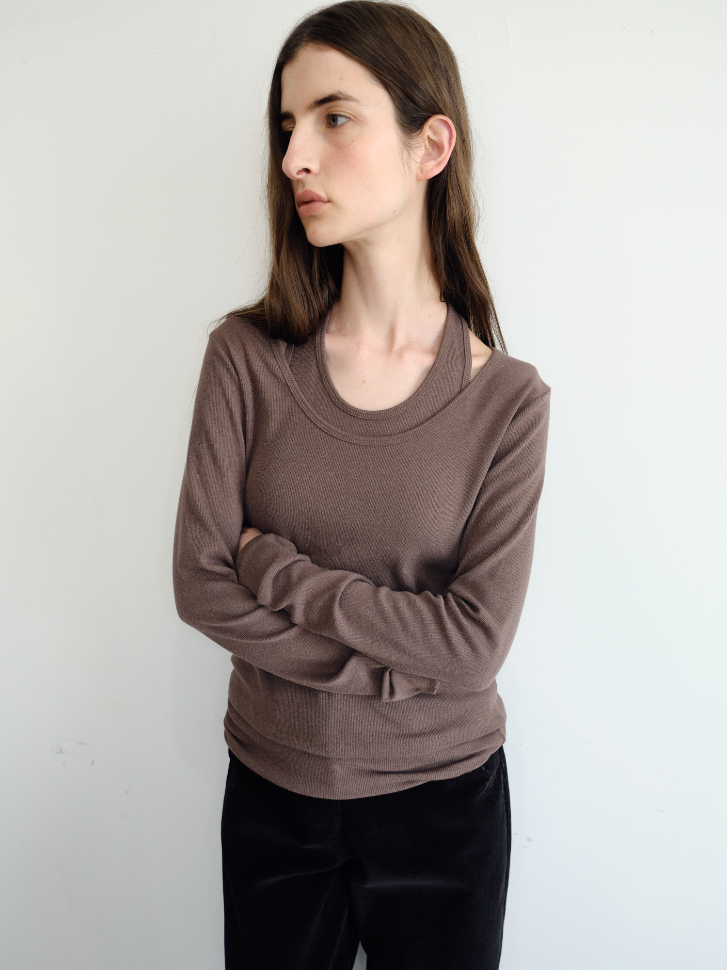 Loop Halter T-shirt [Brown]