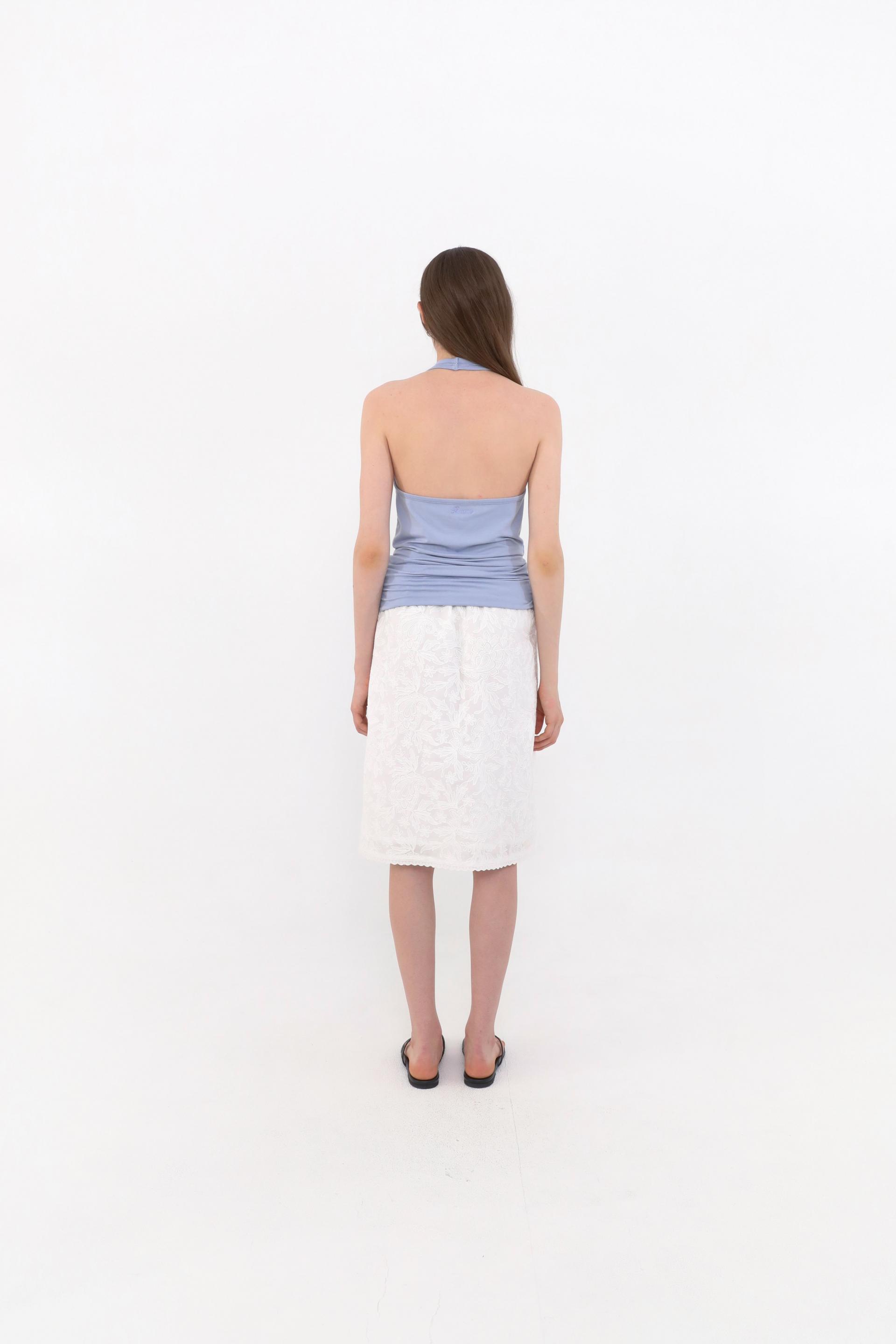 Eyelet Flower Pattern Skirt [Ivory]