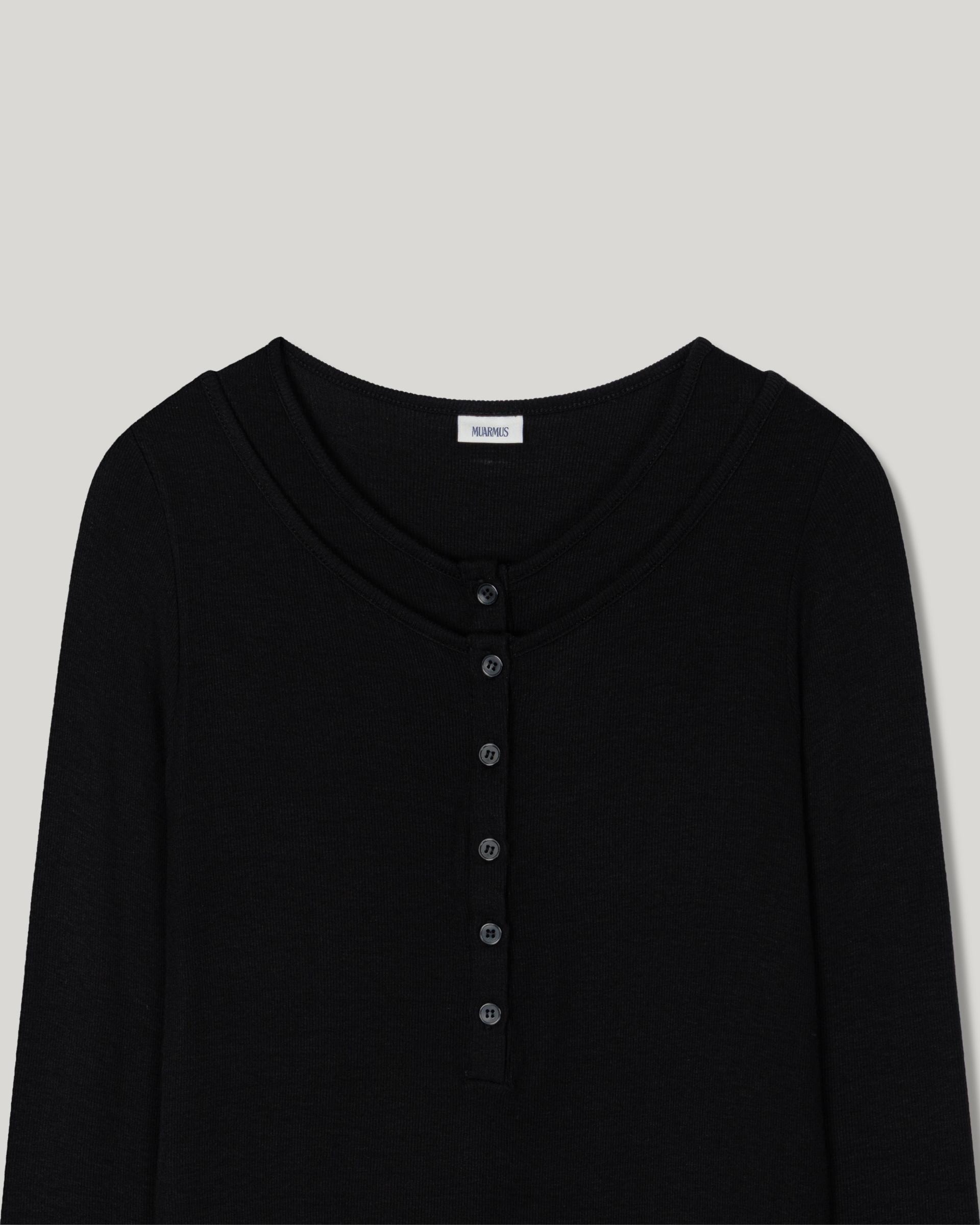 Veil Layered T-shirt [Black]
