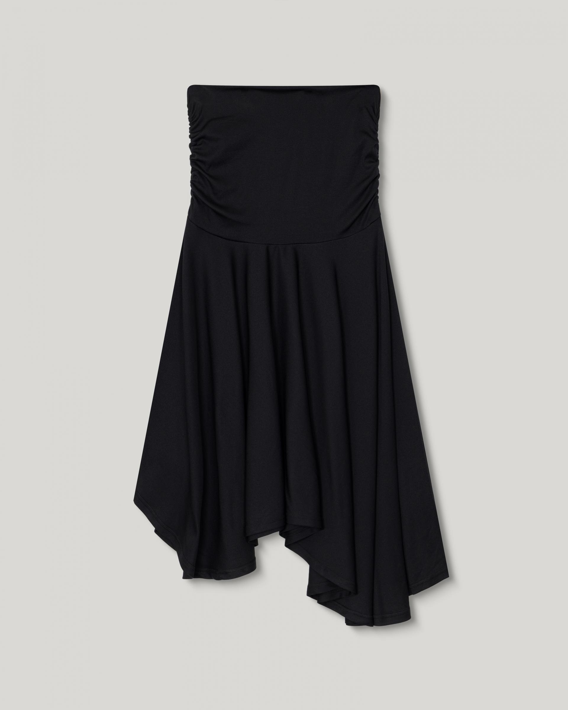 Hane Draped Asymmetric Skirt [Black]
